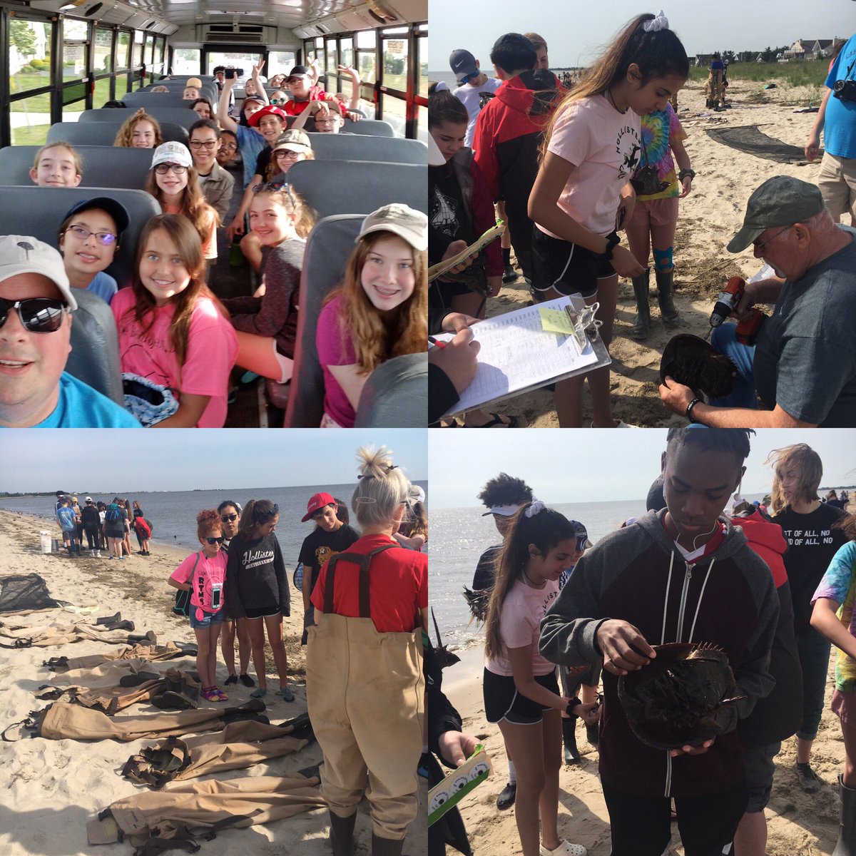 RoseAverett's tweet photo. Scientists at work: Ready for a  day of tagging crabs. @ThompsonJags @vannrc78 https://t.co/7cTrA5sMSp