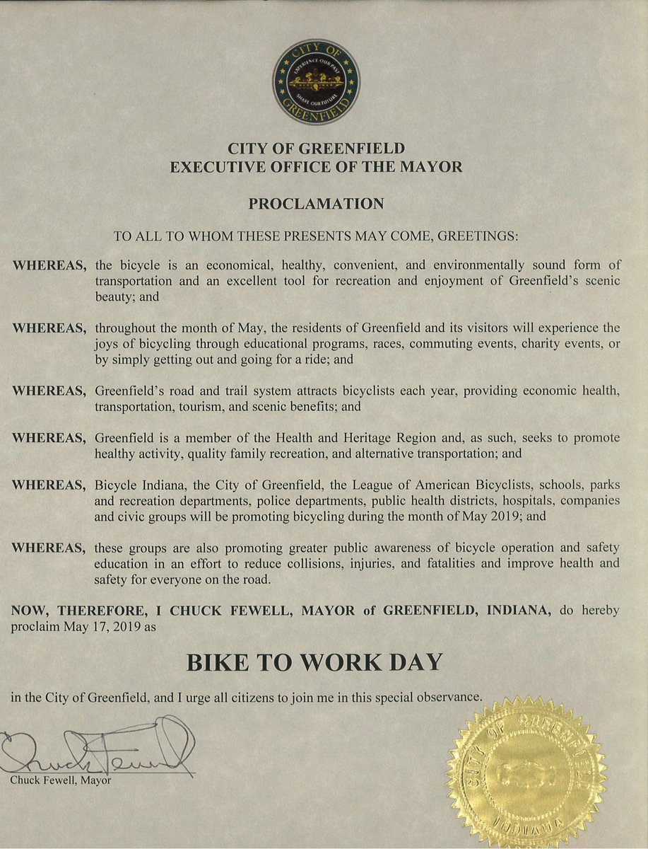greenfieldin's tweet photo. Bike to Work Day - May 17, 2019 https://t.co/jMignzr37z
