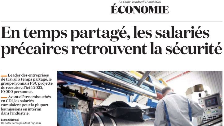 #VendrediLecture 
Pour tous ceux qui cherchent un CDI ➡️A lire aujourd'hui, dans le Journal La Croix : "Nous sommes une vraie entreprise de dé-précarisation (…)". PSC, qui projette de recruter 10 000 personnes en CDI d’ici à 2022. 📎urlz.fr/9NpY