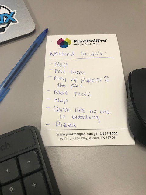 PrintMailPro's tweet image. Who's singing 
"It's Friday, Friday 
Everybody's lookin' forward to the weekend, weekend 
Friday, Friday" 🙋🏻‍♀️
