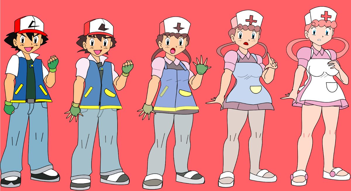 Pokémon ✷ Transformación Ash Misty, Enfermera Joy
