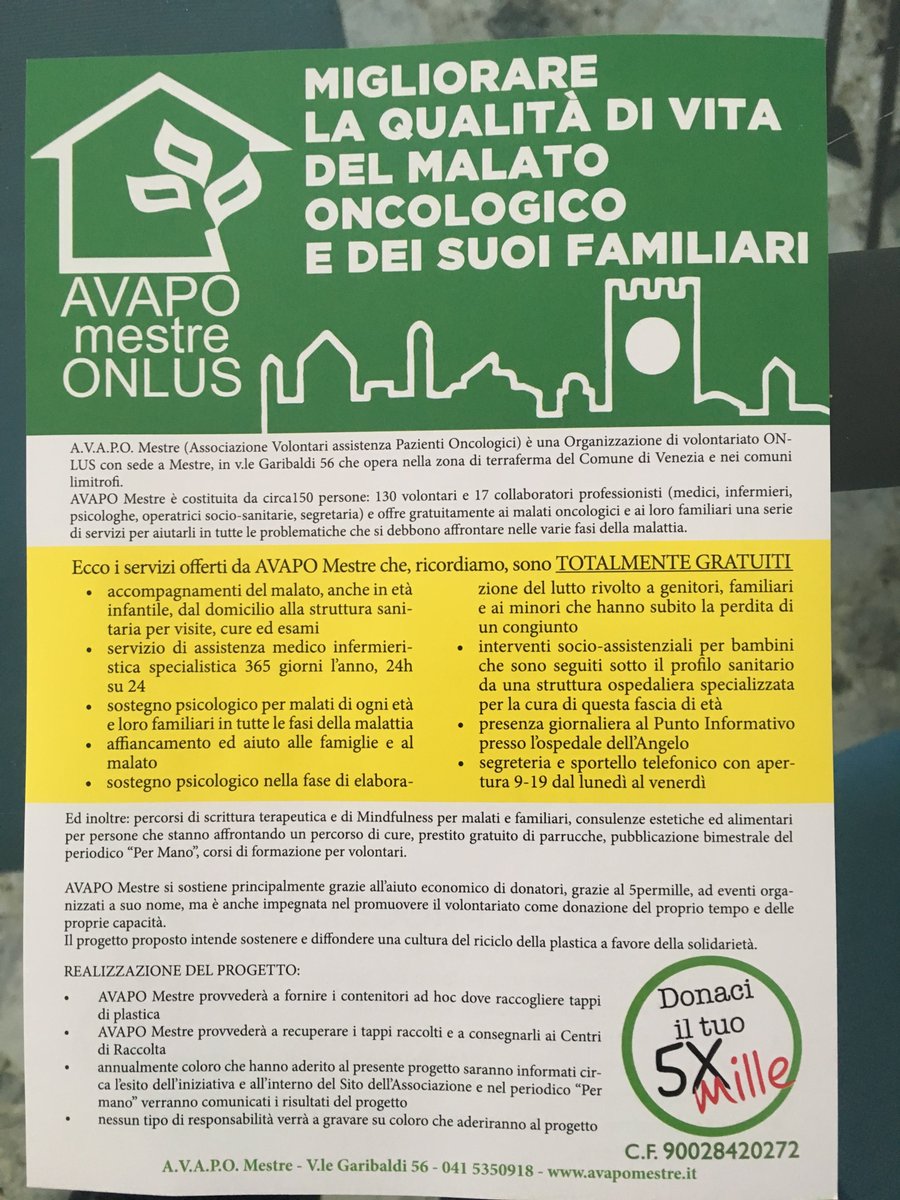 CSV_Venezia's tweet photo. ✅ SPORTELLO VOLONTARIATO🎉
📣 L'Associazione AVAPO Mestre ricerca volontari per potenziare la rete di raccolta tappi di Plastica e tappi di sughero.
😉 Maggiori info QUI ➡️https://t.co/WozK6GQKuo https://t.co/LsSsbC7wen