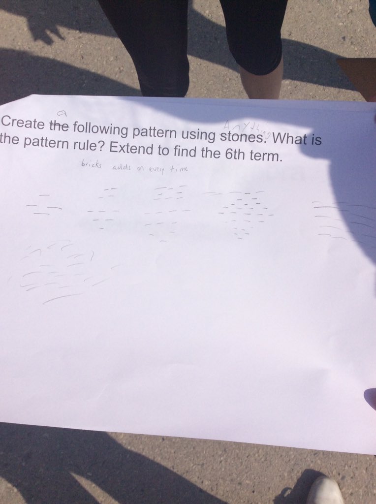 CassandraMall20's tweet image. Enjoying the sunshine while practicing our patterning skills this morning! @trudeaufi #TVDSBMath #mathtrail