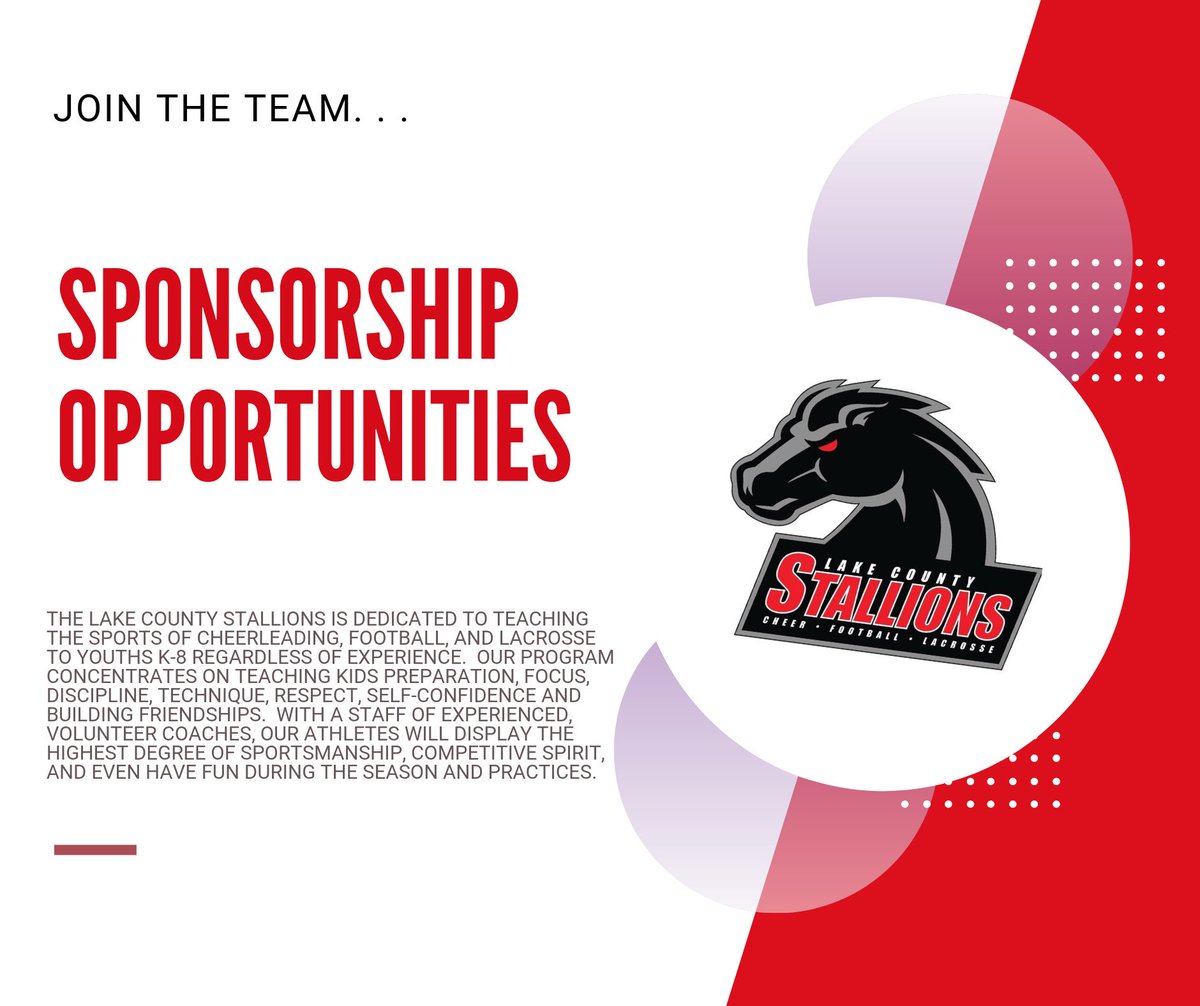 Looking for a way to make a difference in the community?

Join the team > lcstallions.com/page/show/4446… … 

#LakeCounty #Illinois #LCStallions #Football #Cheerleading #LAX #Mundelein #HawthornWoods #LongGrove #K8