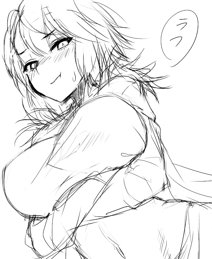 サークルカットのラフ 