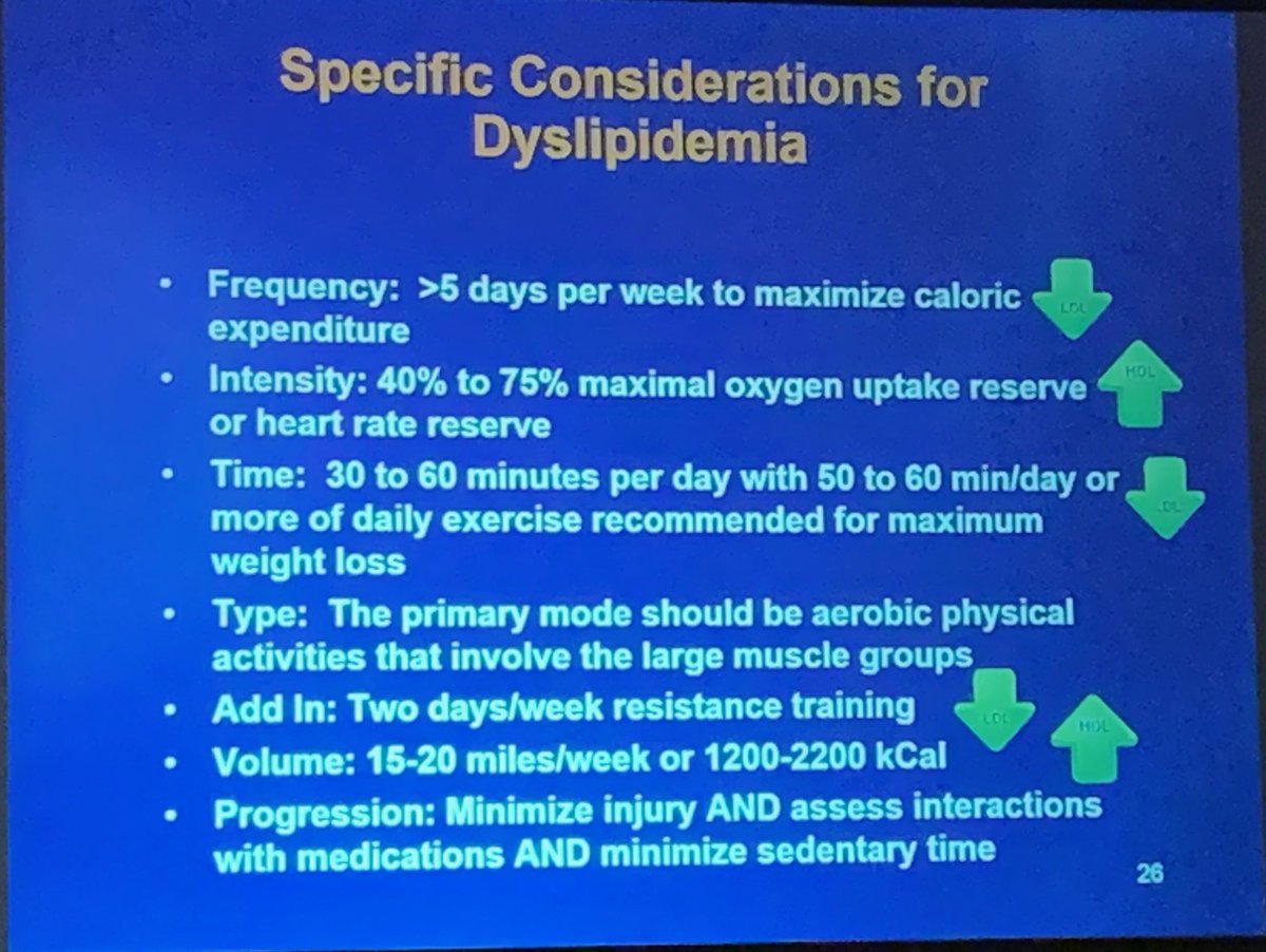 Great summary of exercise considerations for #dyslipidemia #NLASessions ⁦@nationallipid⁩