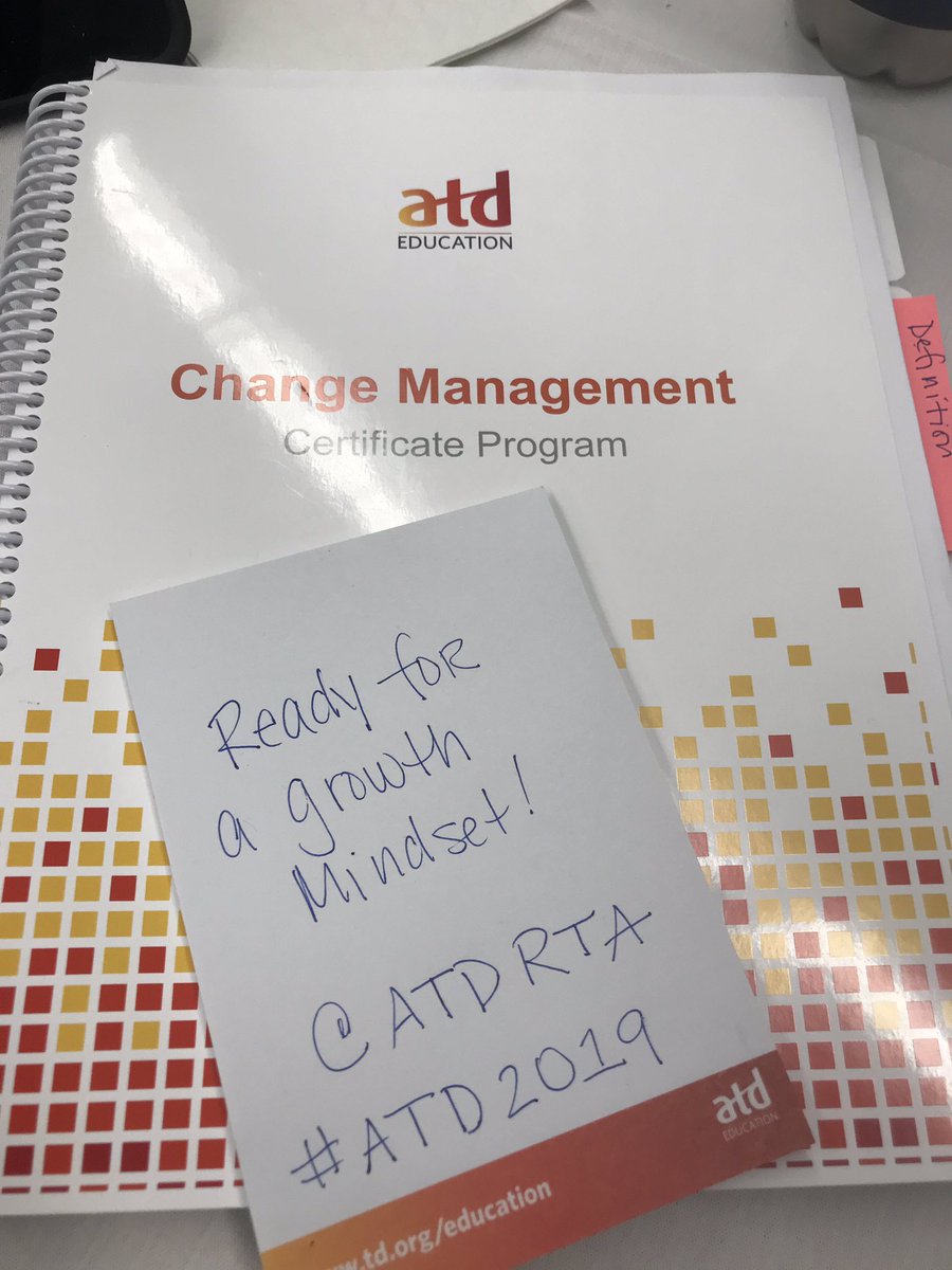Day 1 of my Change Management Certificate program. #ATD2019 <a href="/atdrta/">ATD-RTA Chapter</a>