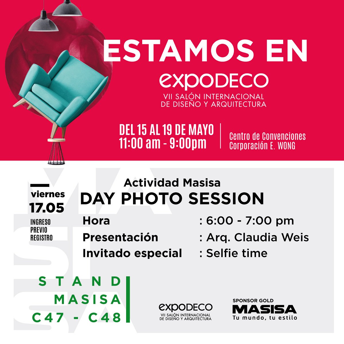 MasisaPe's tweet image. ¡Visítanos en Expodeco!
Encuentra lo mejor en un solo lugar.
Si te registraste para la actividad que tenemos preparado hoy, te esperamos de 6:00 a 7:00pm.
#MasisaContigo #Expodeco2019