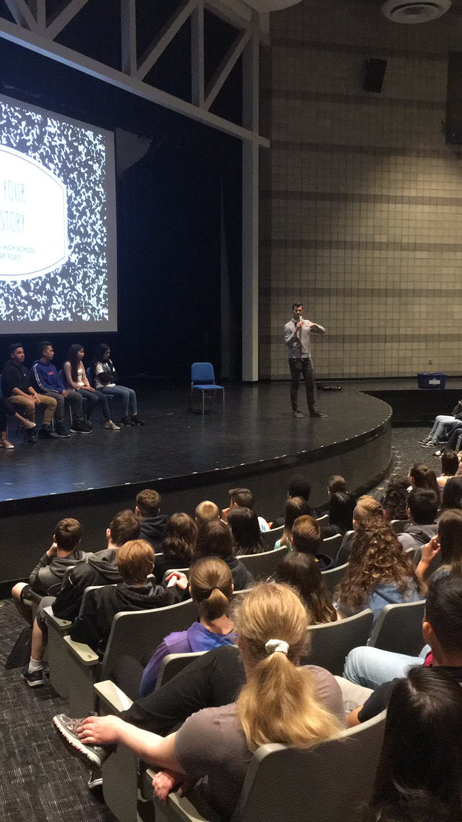 Thanks to <a href="/JakeManning12/">Jake Manning</a> and <a href="/WestOttawaHS/">West Ottawa HS</a> for coming to Harbor Lights MS for a visit! Our 8th graders are excited to join you next school year. #goWO