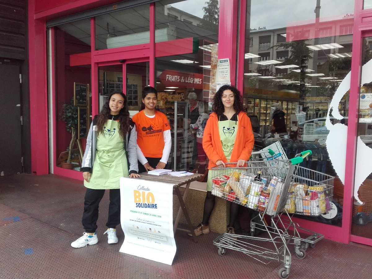 Les bénévoles du @GESRA et d'@uniscite vous accueillent dans les magasins #biocoop Valmy Lyon et Bioplaisir Tassin ce vendredi et samedi pour la #collectebiosolidaire