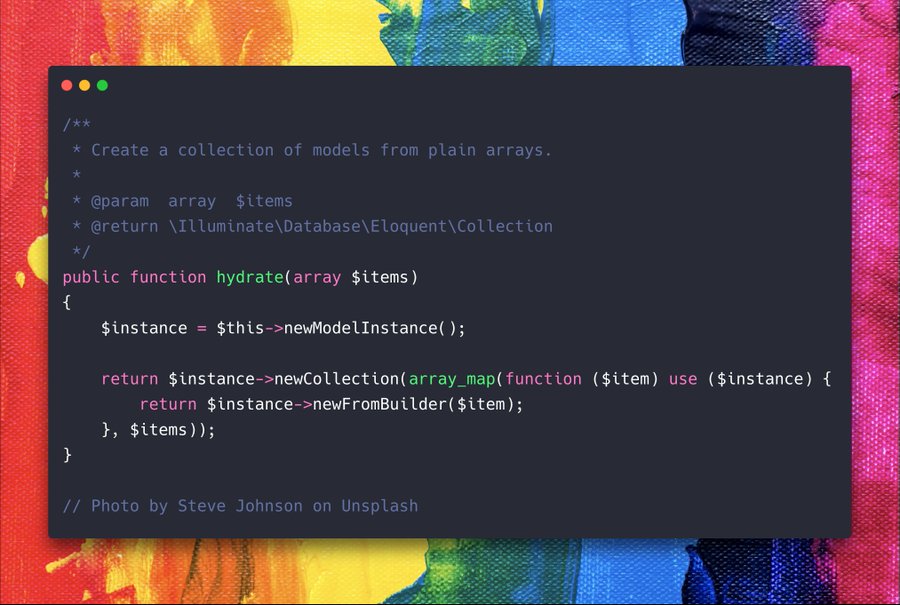 Laravel Array Map Function Ever Wondered What "Hydrate" Means? - Freek Van Der Herten's Blog On Php,  Laravel And Javascript