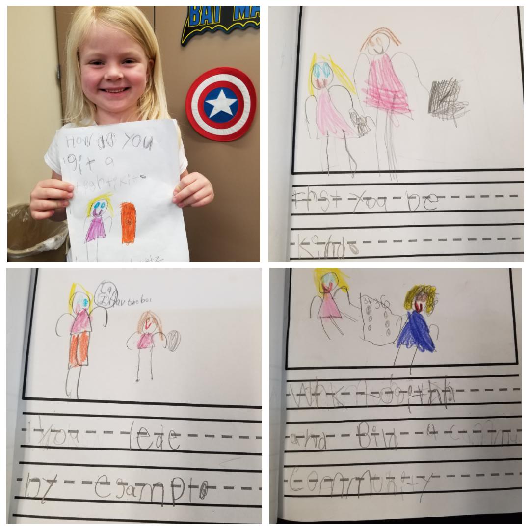 MissSwiftNCE's tweet photo. @WesDicken kinder wrote a book for @NobleCrossing incoming kindergartners. She shared several ways we use Tiger Traits such as being kind, leading by example and working together to build community. #NobStrong #BetterTogether https://t.co/9qVxtrGjSW