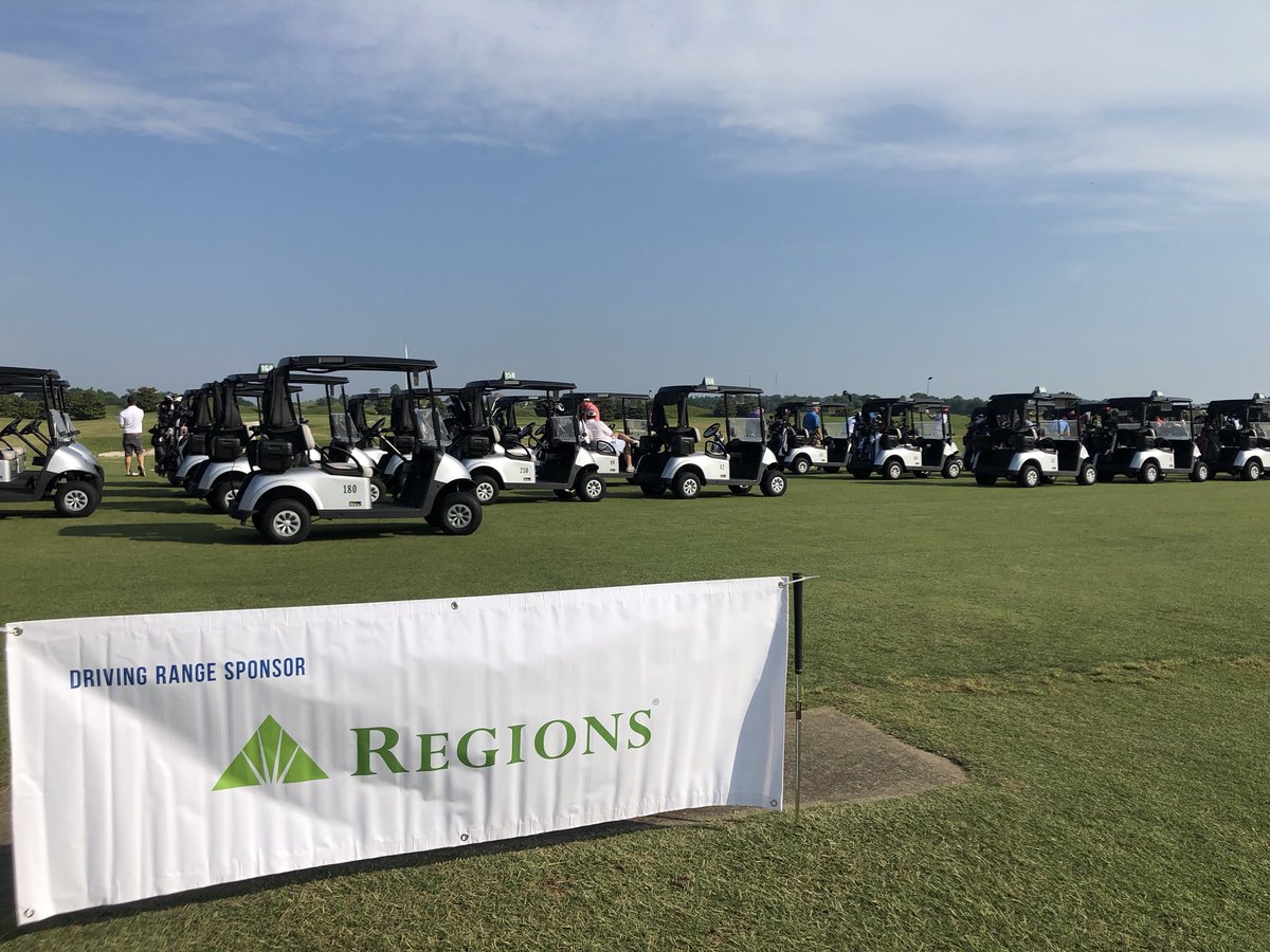 JRaneFoundation's tweet photo. It's go time! Thanks to our driving range sponsor Regions Bank #JRF2019 https://t.co/6Xg00lplqh