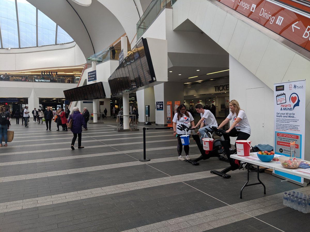 Laing_ORourke's tweet photo. Our #mentalhealthawarenessweek #heartandminds campaign is about physical health for positive mental wellbeing. Colleagues at East West Rail Alliance took on the challenge today @NetworkRailBHM raising money for @thebhf &amp; @mindcharity @VolkerWesselsUK @atkinsglobal @networkrail https://t.co/khJ6D8Hp75