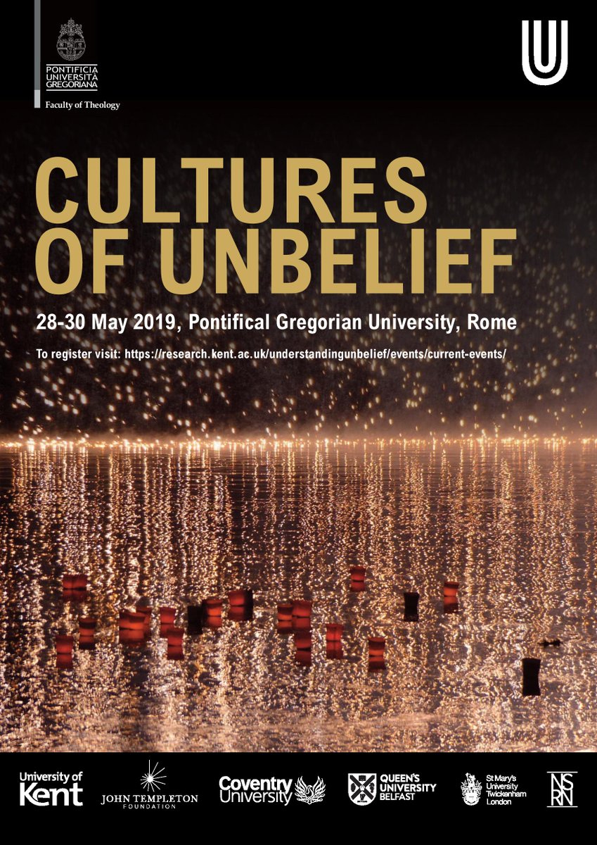 U_Unbelief's tweet image. There's still time to register for Cultures of Unbelief the capstone conference of the @U_Unbelief programme and the 2019 @theNSRN conference. Come join us is Rome! kenthospitality.kent.ac.uk/Register/Regis…