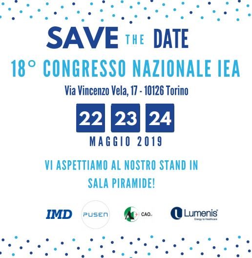 IMD Italian Medical Device (@imdsrl) on Twitter photo 🔶18° Congresso Nazionale IEA - Associazione Italiana di Endourologia
📍Via Vincenzo Vela, 17 10126 Torino
Live surgery, conferenze e face to face sulle tecniche dell'#endourologia
👍🏼Noi saremo presenti insieme a <a href="/PusenMedical/">Pusen Medical</a>, @LumenisU <a href="/CAOItalianLaser/">CAO - Lumenis Laser</a>
#IEA2019 #endourology 🔶18° Congresso Nazionale IEA - Associazione Italiana di Endourologia
📍Via Vincenzo Vela, 17 10126 Torino
Live surgery, conferenze e face to face sulle tecniche dell'#endourologia
👍🏼Noi saremo presenti insieme a <a href="/PusenMedical/">Pusen Medical</a>, @LumenisU <a href="/CAOItalianLaser/">CAO - Lumenis Laser</a>
#IEA2019 #endourology