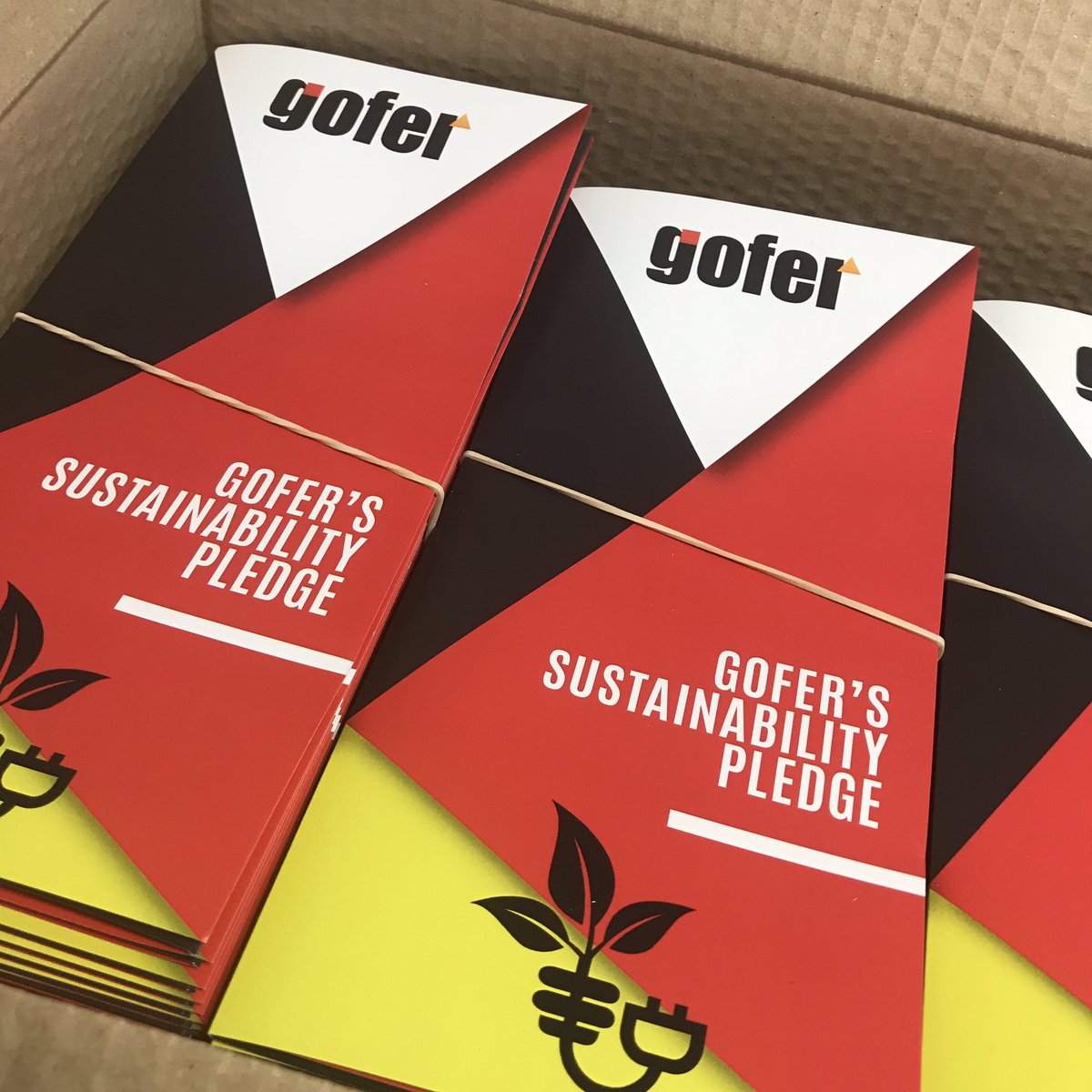 Gofer’s Sustainability Pledge will be released soon. As always great working with our local printing experts @FullerDavies. #sustainability #sustainabilitypledge #smarterpower #greenerpower #greenerfestival #greenerevents #oneplanet #eco #savetheplanet #shoplocal #supportlocal