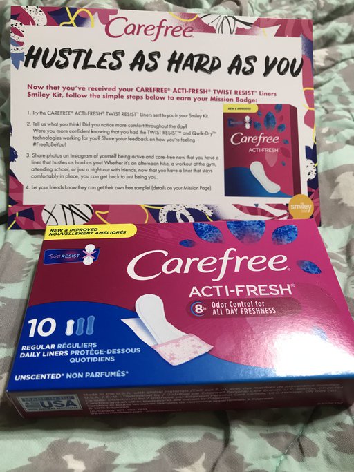 bits_of_sugar's tweet photo. New CAREFREE® ACTI-FRESH® TWIST RESIST™ Liners provide all-day freshness and eliminate twisting and bunching. Get your free sample and try them for yourself! #FreeToBeYou #ad https://t.co/23lXFKT5IL https://t.co/yzG6sBo1OP