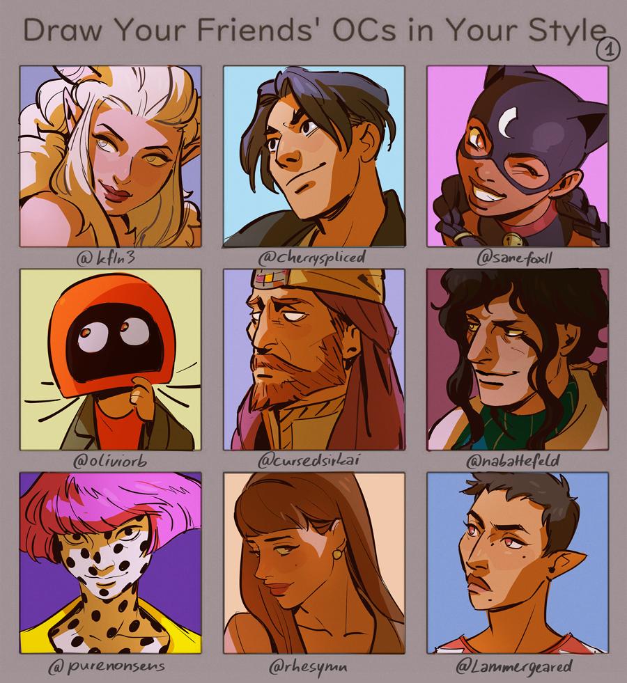 oc meme part 1, links in comments!
doing a bunch more of these because it's a really fun exercise, I'm already 100% more comfortable with drawing portraits ?? also I love ocs holy cow 