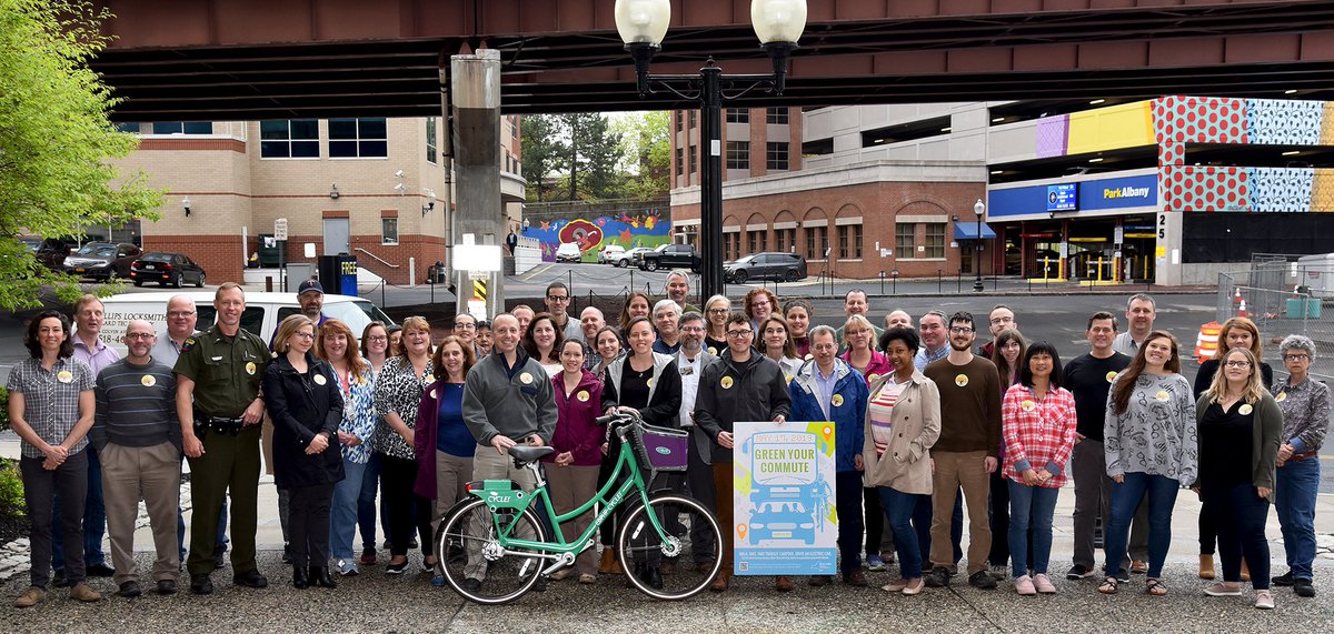 NYSDEC's tweet photo. New York State agencies celebrate 'Green Your Commute Day' by launching summer-long 'Green Your Commute Challenge'.
Record-High 2,768 State Employees greened their commutes to reduce emissions by an estimated 41.2 tons.
For more info: https://t.co/kHtZ6TLv9m
#GYCD19 https://t.co/1ocH152HOW