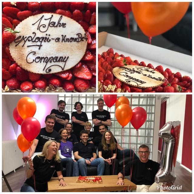 KB4People's tweet photo. Today marks exploqii- a KnowBe4 Company’s one year anniversary! While some of the team is visiting our Clearwater office, they plan to celebrate once everyone is back together! Happy one year anniversary #exploqii! #internationalknowsters #companyculture #internationalexpansion https://t.co/ENossEVtuR