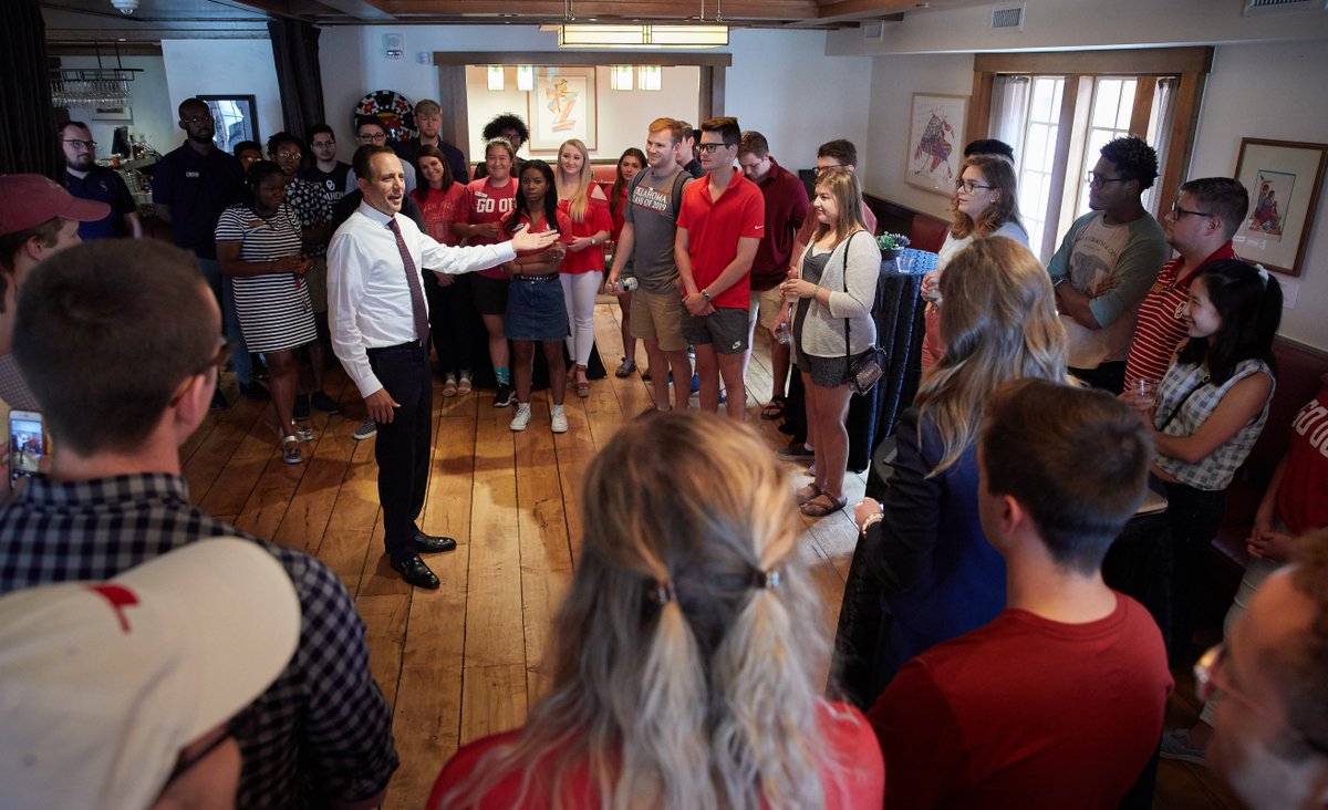UofOklahoma's tweet image. On his first day in office, Interim President Harroz is meeting with students, faculty and staff on the Norman and HSC campuses.