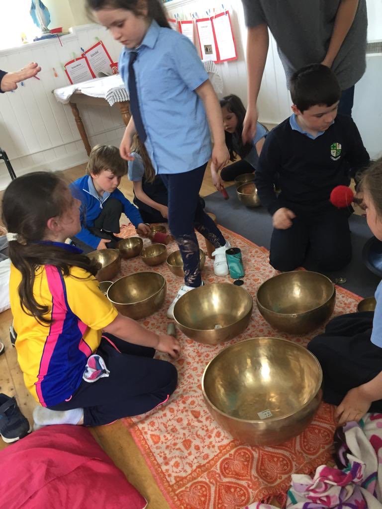 MountTalbotNS's tweet photo. Great excitement this week as our Creative Schools project finally took off. We welcomed Kasia of Little Rainbow Academy who introduced us to Sound Therapy &amp; Mindfulness. We were cocooned in our own cosy blankets as we tuned into our breathing &amp; the sounds around us. https://t.co/odayazYPUC