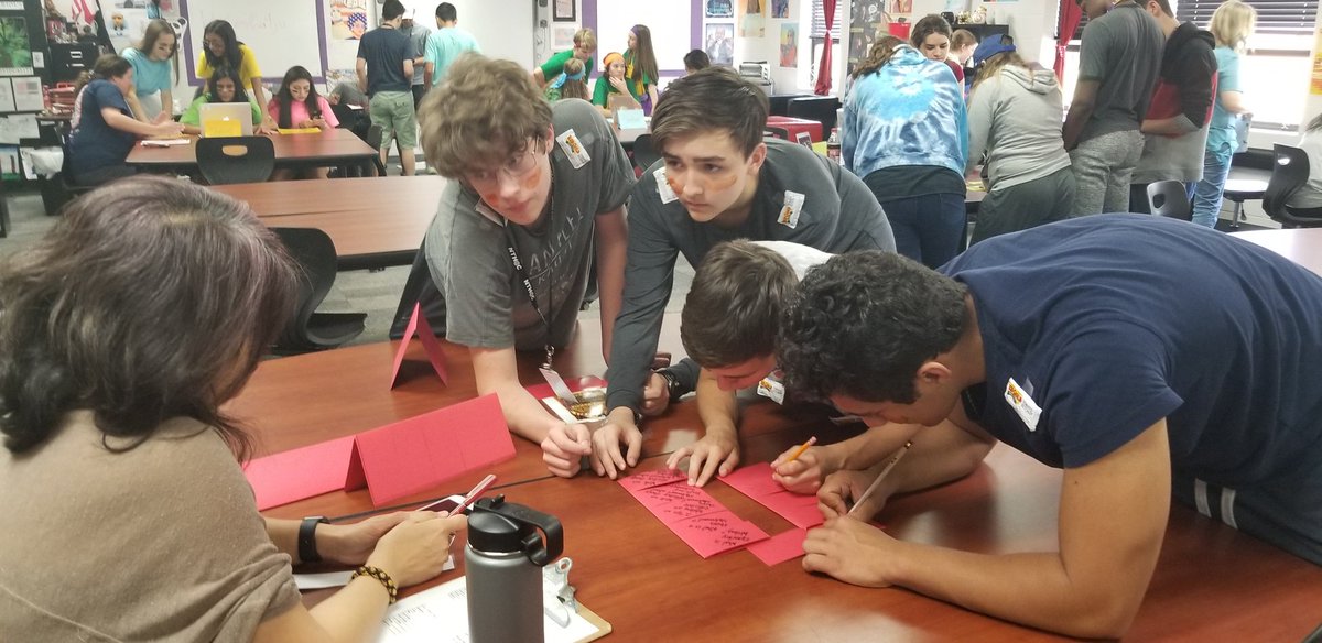 SaucierSchool's tweet photo. Section 3 trying to escape in record times! Awesome job. Thanks @RedDoorEscape for sponsoring and the evaluators. #NTHCempower #NTHCVoice @NewTechCoppell @Janelle @CoppellCTE https://t.co/WPl4TQ0fmz