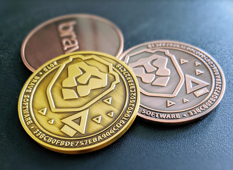 I made 100 <a href="/brave/">Brave</a> coins (50 gold, and 50 copper). Now is your chance to own one of them! Follow me, and Retweet this tweet to participate. I will select 3 winners Friday 24, at 3pm ET.