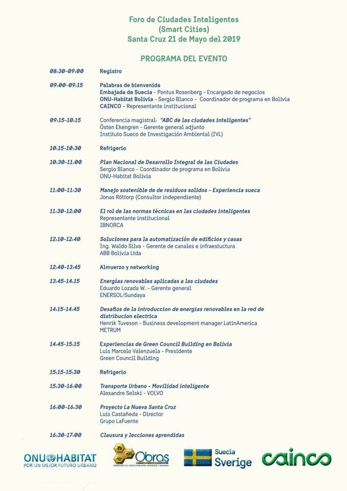 SueciaEnBolivia's tweet photo. Foro de Ciudades Inteligentes - #SmartCities
Este 21 de mayo en la ciudad de Santa Cruz, c/el objetivo de impulsar en el país un desarrollo sostenible y sustentable, se dará lugar el 1er Foro d Ciudades Inteligentes. Una iniciativa extraordinaria y gratuita d #SueciaSmartCities https://t.co/ZoMLJ9dUWJ