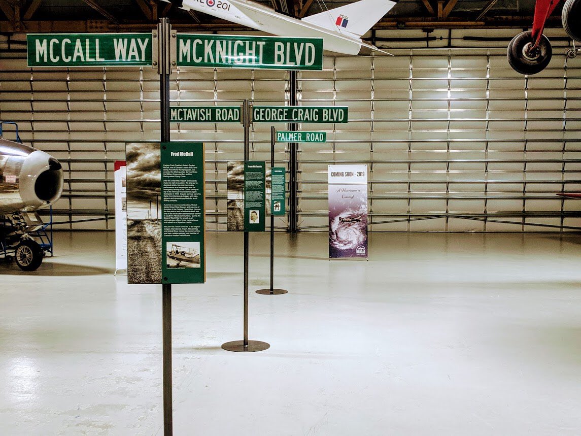 Did you know that many of the streets in Calgary are named after famous pilots from WWI & WWII? This includes McKnight Blvd and McCall Way, both intersecting next to The Hangar Flight Museum. Come by next week to see our brand new exhibit on these two Calgarian icons. #ExploreMW