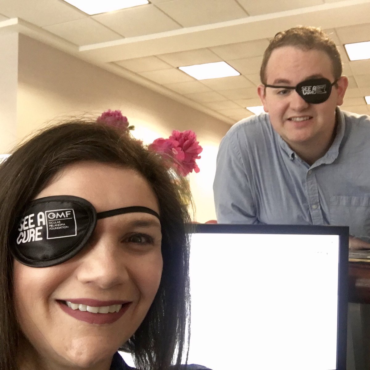 BosseHighSchool's tweet photo. As part of Melanoma Awareness Month, Bosse staff is proud to support the @ocularmelanoma &amp; #eyepatchday to increase awareness of ocular melanoma &amp; the need for dilated eye exams. We do this in support of the wife of our favorite Yardman, Mrs. Martha Garrett. 👁 👁 🐾 https://t.co/9nEExeq4Hy