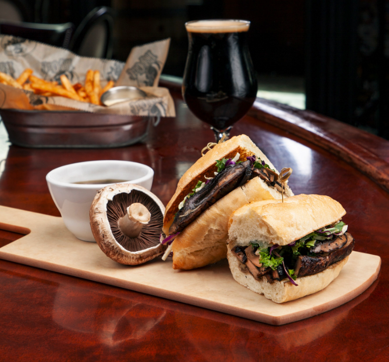 HopCatLexington's tweet photo. It's no-nap comfort food. Try the new Portobello French Dip Sandwich — with power greens, Swiss cheese &amp; vegetarian au jus, part of our growing lineup of meatless menu options. https://t.co/2eHLOMtVcv