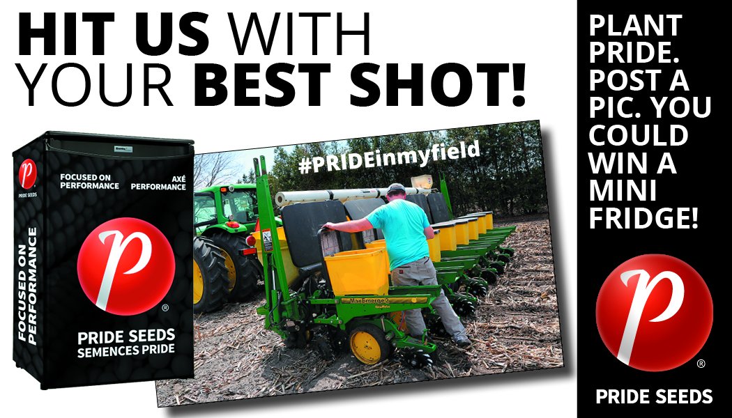 Post a picture of you planting #PRIDESeeds corn or soybeans for a chance to win a mini fridge! 3 fridges to be won! Winners announced on Friday June 21st. Must include the hashtag #PRIDEInMyField. Wishing everyone a safe and successful planting season!