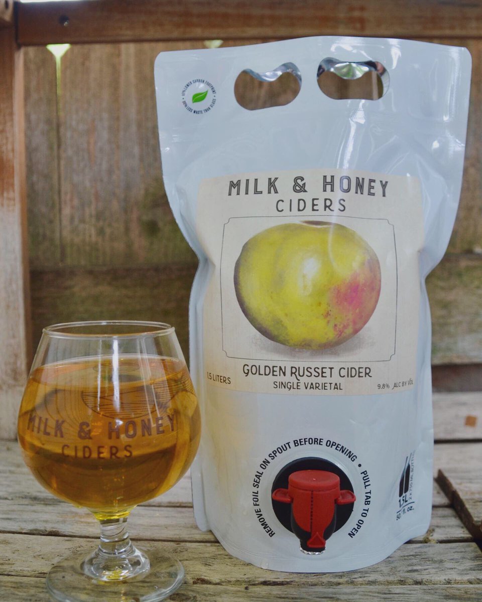 milkhoneyciders's tweet photo. Thanks for showing us the way, @AlpenfireCider! We’ll have our bagnum ready soon, @FarnumHillCider too! #goldenrusset #bagnum #landofmilkandhoney https://t.co/32BMzZowTy