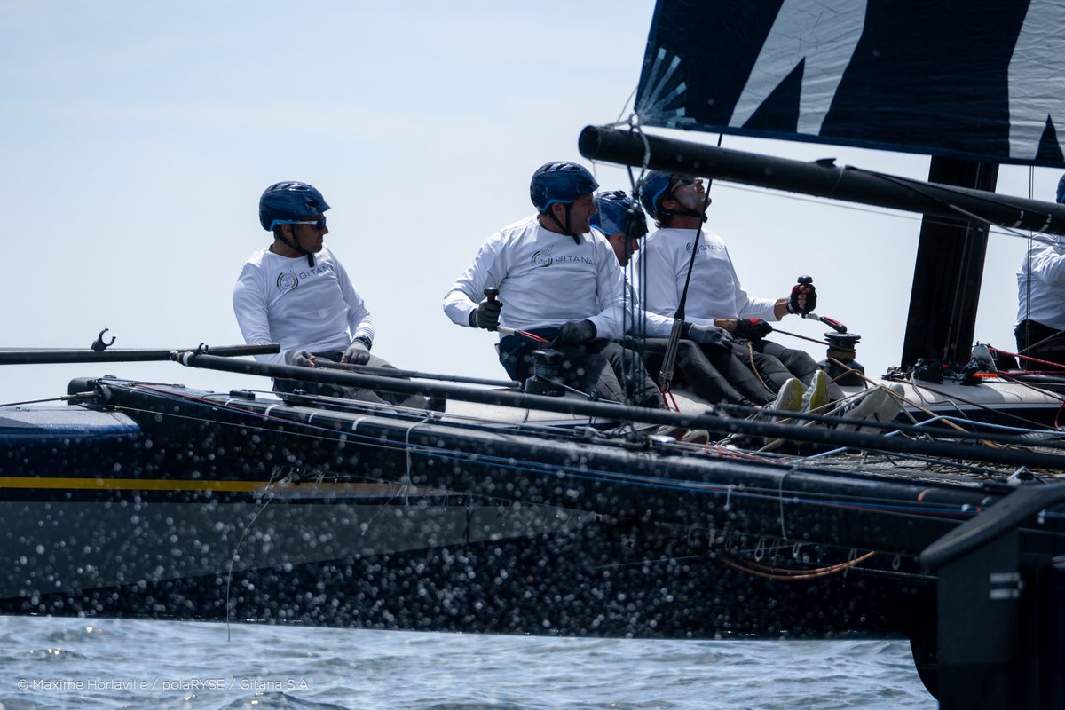 Entraînement en #GC32 cette semaine... pour patienter jusqu'à la mise à l'eau du Maxi. Stay tuned jeudi 23 mai ! ⏱ 

#GitanaFlyOne #Training #nopain #nogain