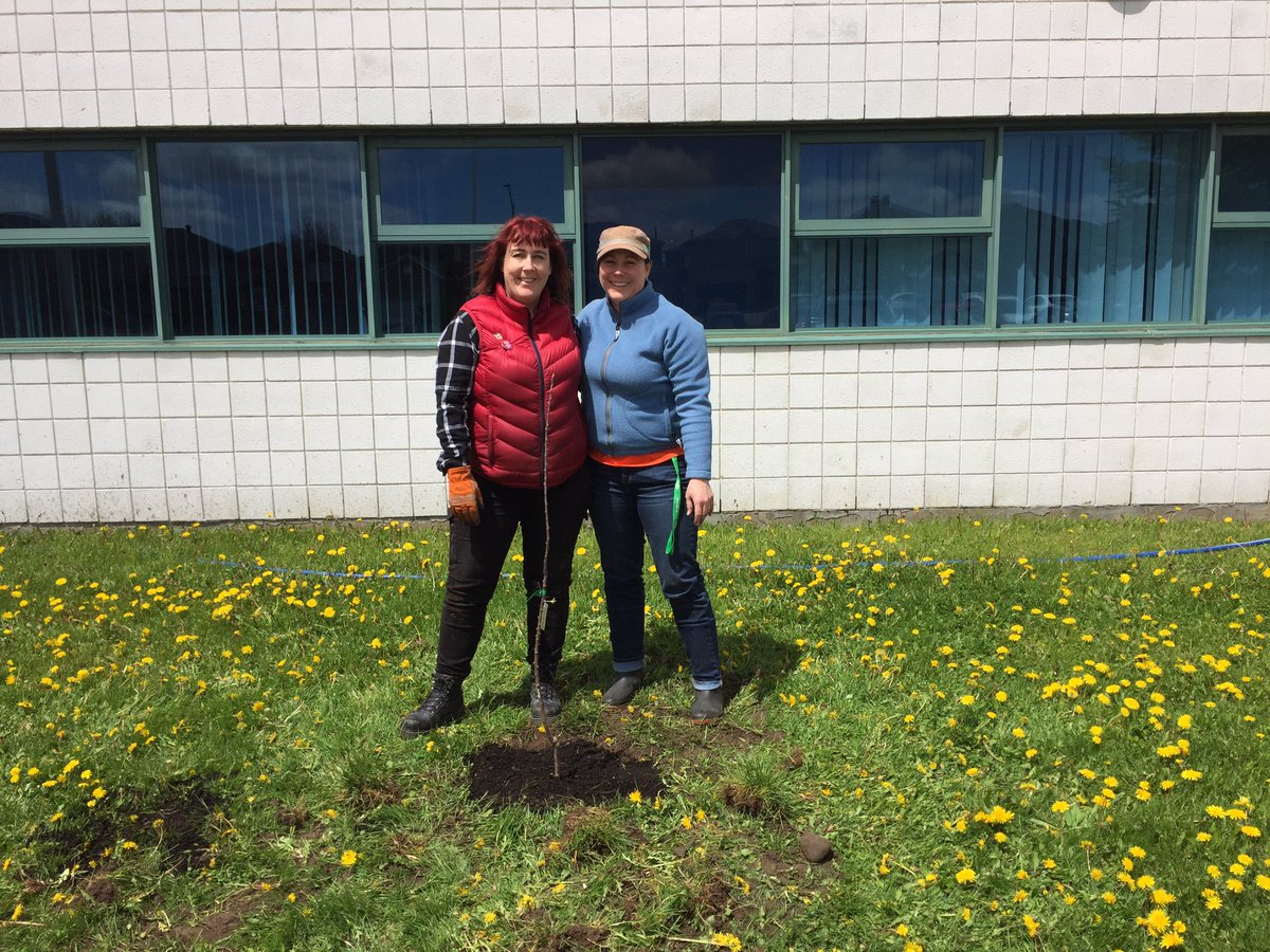 Nos élèves du groupe éco-école plantent 4 arbres fruitiers grâce au programme Fruit Share de <a href="/livinggreenbarr/">Living Green Barrie</a>