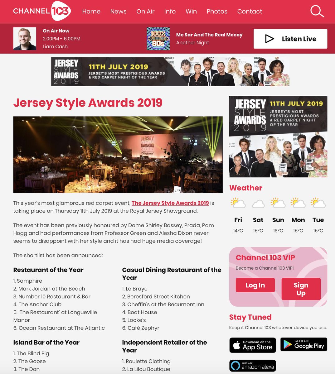 Big shout out to our media partner for your continued support <a href="/Channel103/">Channel 103</a>  ❤️🙌🏼 channel103.com/jersey-style-a… | Have you voted yet? Link in bio 🤞🏻