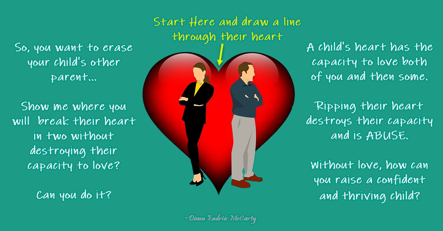 DawnMcCarty's tweet photo. If you knew the damage you'd cause to your child, would you still do it? You can't expect the child to stop loving someone because YOU did.  A child's love is their innocence, take it away &amp; they are forced to deal with conflict, YOUR conflict. Don't abuse your child. #PutKids1st https://t.co/ccxCLxwf9E