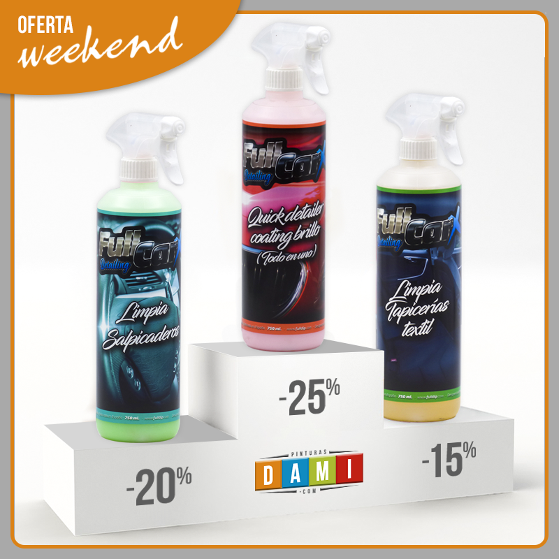 🏆Y LOS TRIUNFADORES DE ESTE FIN DE SEMANA SON...🏆
🥇#QuickDetailer Coating Brillo ➡ -25%
🥈#LimpiaSalpicaderos ➡ -20%
🥉#LimpiaTapicerías Textil ➡ -15%

**#OFERTA VÁLIDA SOLO HASTA EL DOMINGO 19 A LAS 23:59**

#PinturasDami #LimpiezaVehículo #TiendaDePinturas #PinturaOnline