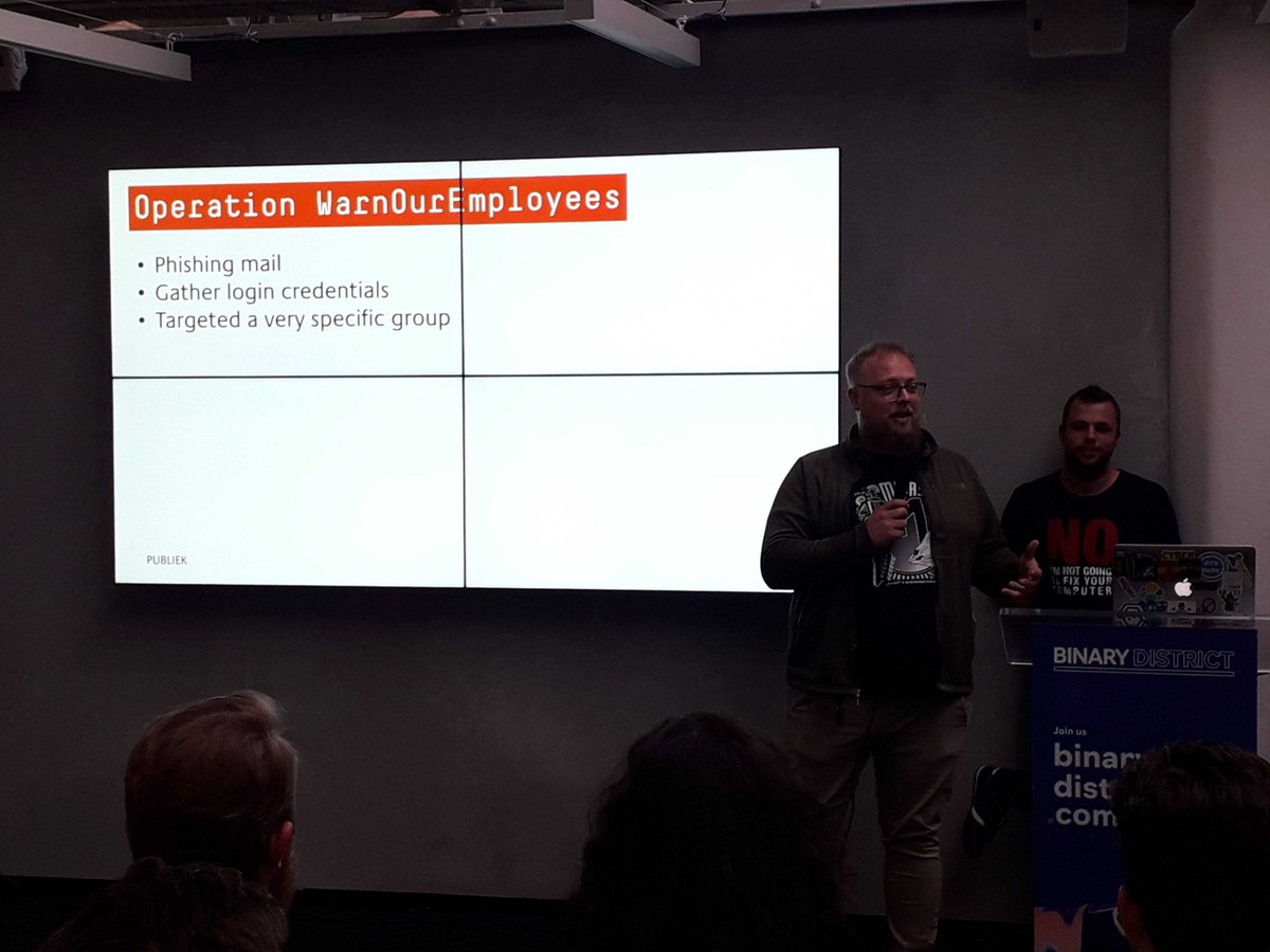 BinaryDistrict's tweet image. Here&apos;s @rikvduijn and @wesleyneelen highlighting the importance of a holistic approach to cybersecurity #HackersHandshake #HHmeetup