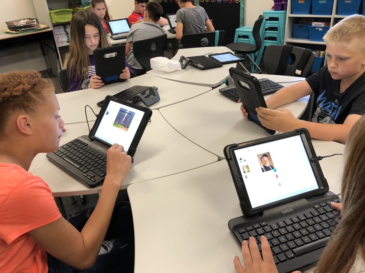 kunnmel's tweet image. So much fun &amp;amp; creativity in @mrsmadisonlaw class today. Ss are creating their own book montage over 4 novels they read this year using #applepages and publishing as an ePub. App smashing with @PicCollage #paper53, #photospeak, #garageband and more!!! #misdPROUD @Longbranch_Elem