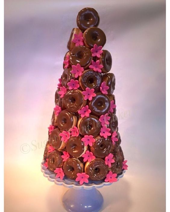Foto Inspiração! Com Donuts da <a href="/FunnyCakeBrasil/">Funny Cake Donuts e Cupcakes em Brasília</a> a decoração de sua mesa de festa fica ainda mais charmosa|! Decore com Donuts! #donutsbrasilia #donutsDF #donutsembrasilia