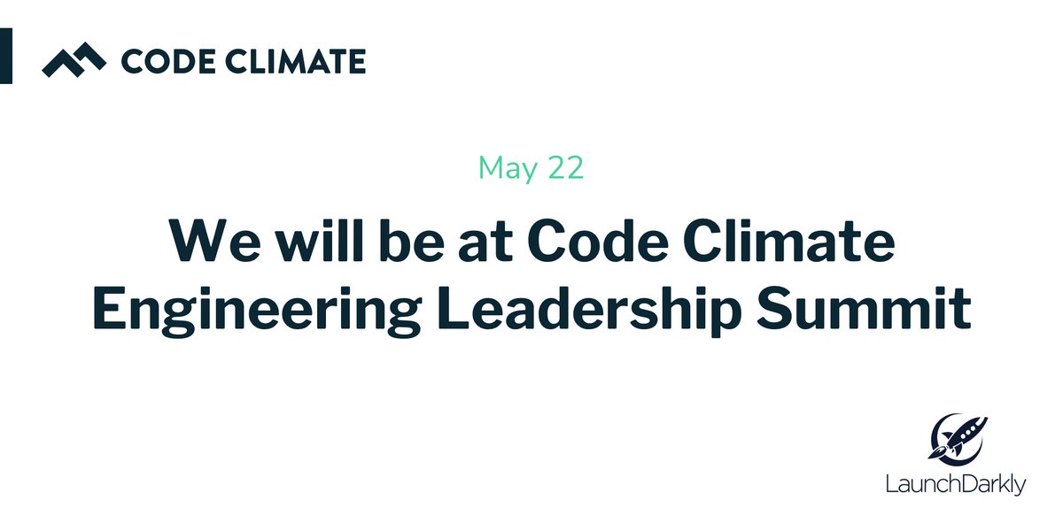 LaunchDarkly's tweet image. Going to @codeclimate’s Engineering Leadership Summit next week? Can’t wait to see you there buff.ly/2R7PdCz
#engineeringleadershipsummit #codeclimate
