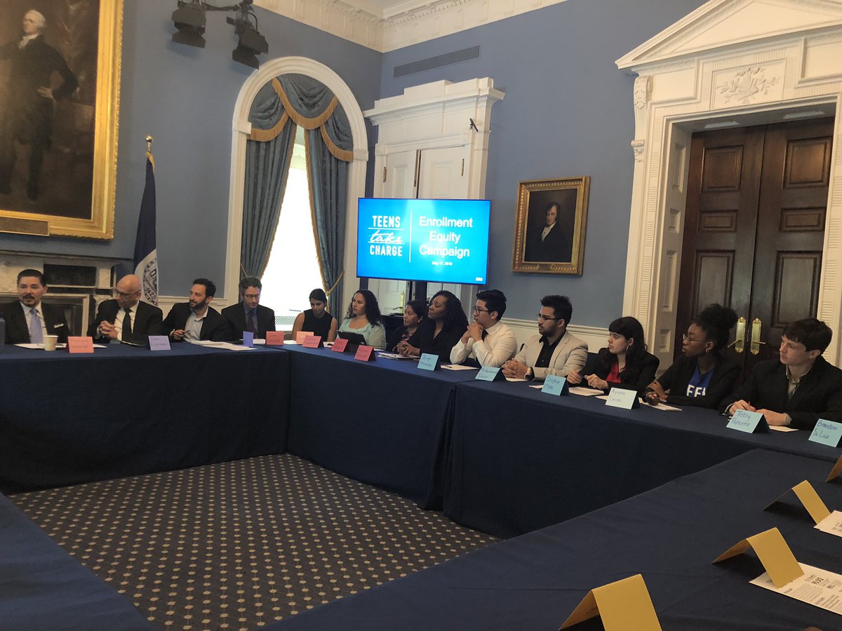 bradlander's tweet photo. Today is the 65th anniversary of Brown v. Board. It is (long past) time to #RetireSegregation. 

Thanks @TeensTakeCharge for organizing a fiercely insistent conversation with @DOEChancellor @NYCSchools @MarkTreyger718 &amp; me on your enrollment equity plan to demand we get there. https://t.co/4sHVKZTSgb