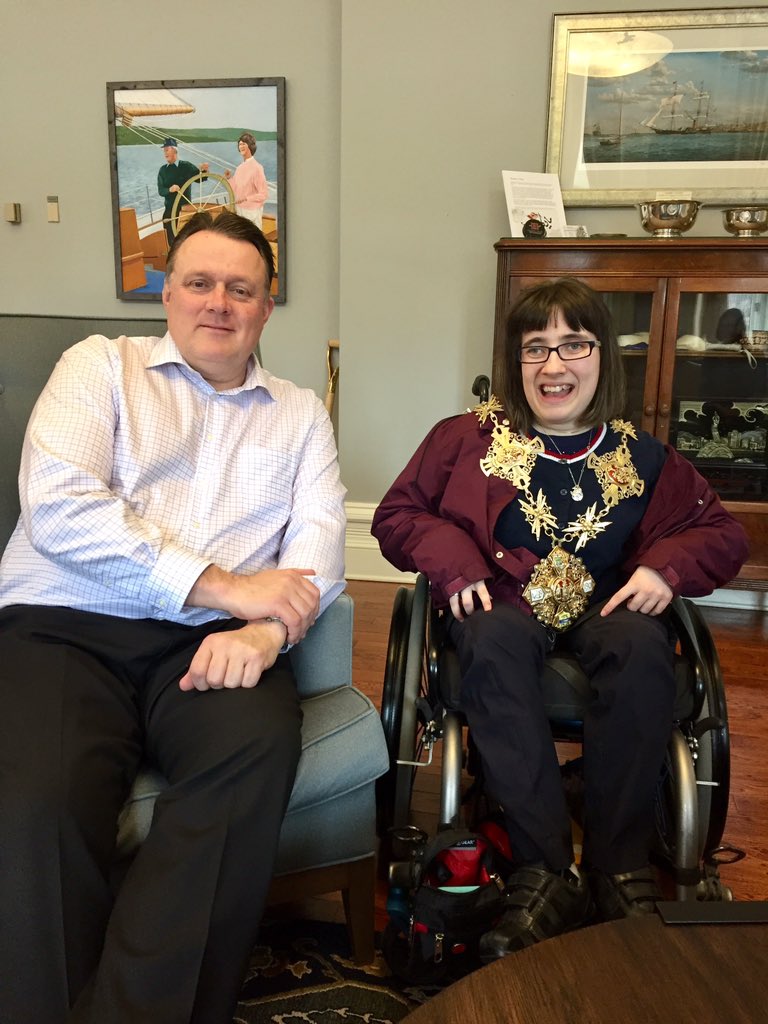 MikeSavageHFX's tweet photo. Pleased to welcome Nicole to her new job @hfxgov City Hall. Bonus for this avid @HFXMooseheads fan; we are right across the street from @ScotiabankCtr so she is close to the action! @eastersealsns https://t.co/WS6NvzZUIX