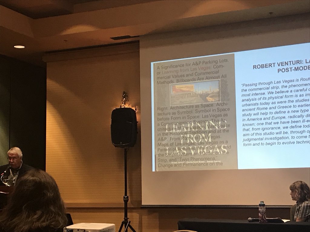 A panel of @unlvsc staff are talking about #learningfromlasvegas and our fantastic architectural collections in this morning’s #CIMASSA2019 session in Tucson AZ.