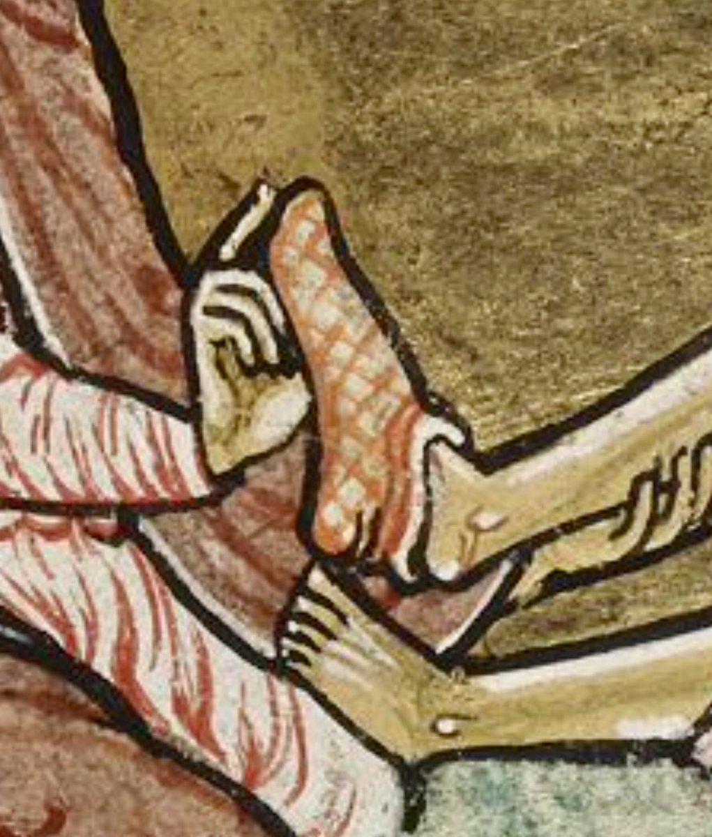 Man being healed by Cuthbert's shoes!
Yates Thompson MS 26; 12th century; Bede, Prose Life of Cuthbert; f.80r <a href="/BLMedieval/">Medieval Manuscripts</a>