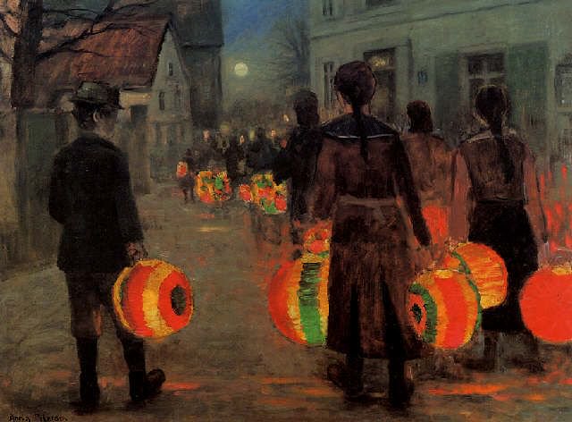 womensart1's tweet photo. 'Lantern Parade' (late 19thc) by Danish artist Anne Sophie Petersen (1845 -1910) #womensart https://t.co/KTTPcvkWp5