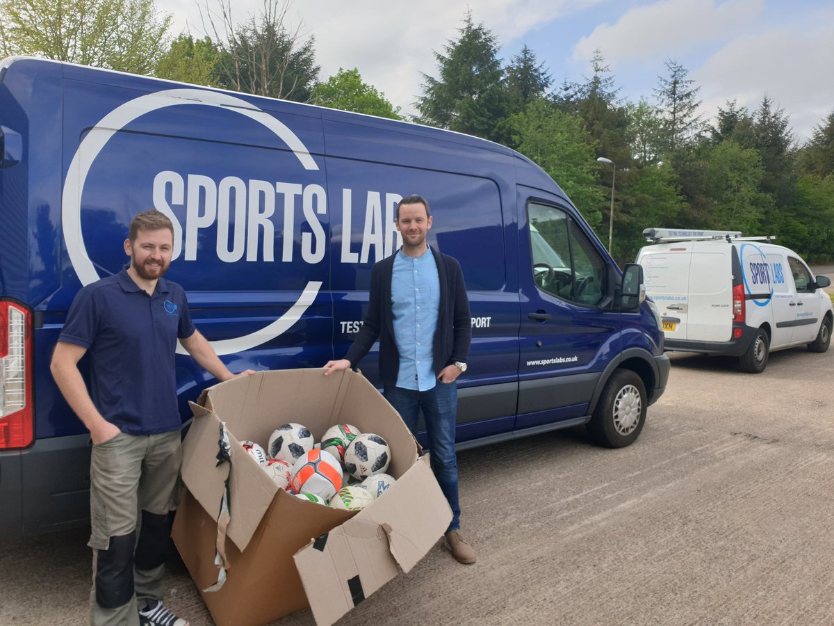 Great to meet the guys from <a href="/AfricaOnTheBall/">Africa on the Ball</a> today. Field testing manager <a href="/KeithMac1985/">Keith Macpherson</a> handing over a selection of used test balls. This great charity will be donating to projects in Zambia. Special thanks to the Football Technology Team at <a href="/FIFAcom/">FIFA</a> for also contributing.